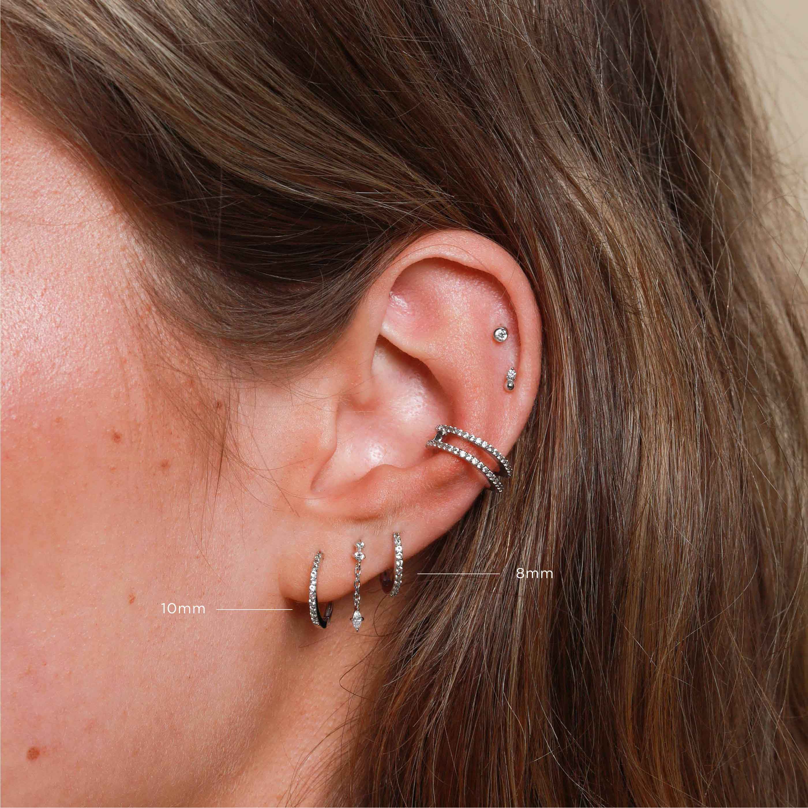 Topaz Hoops in Solid White Gold - Image 7