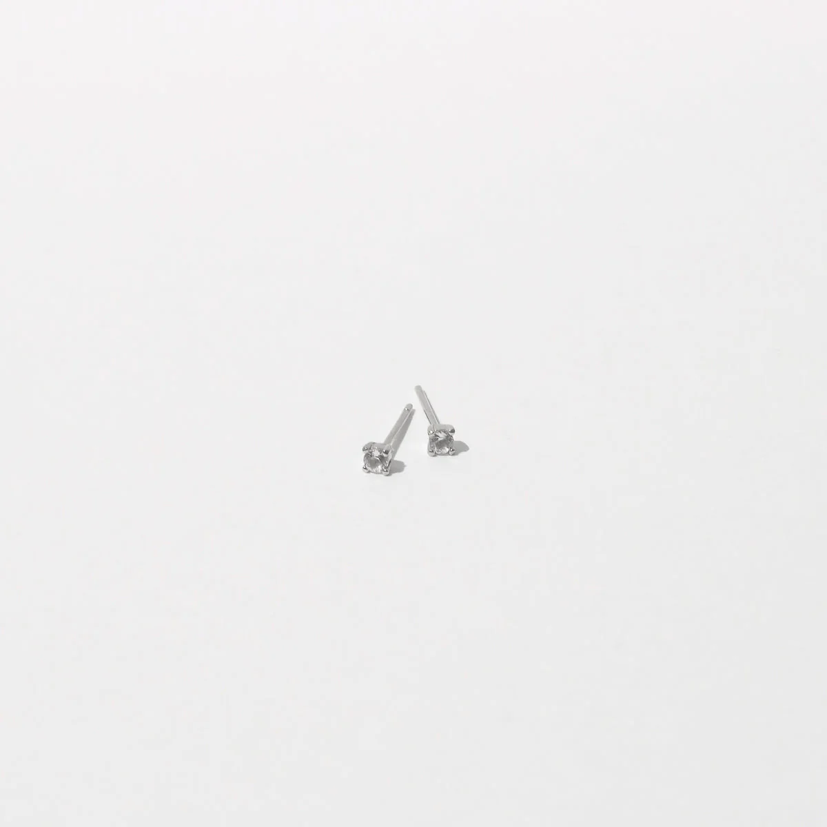 Topaz Stud Earrings in Solid White Gold - Image 3