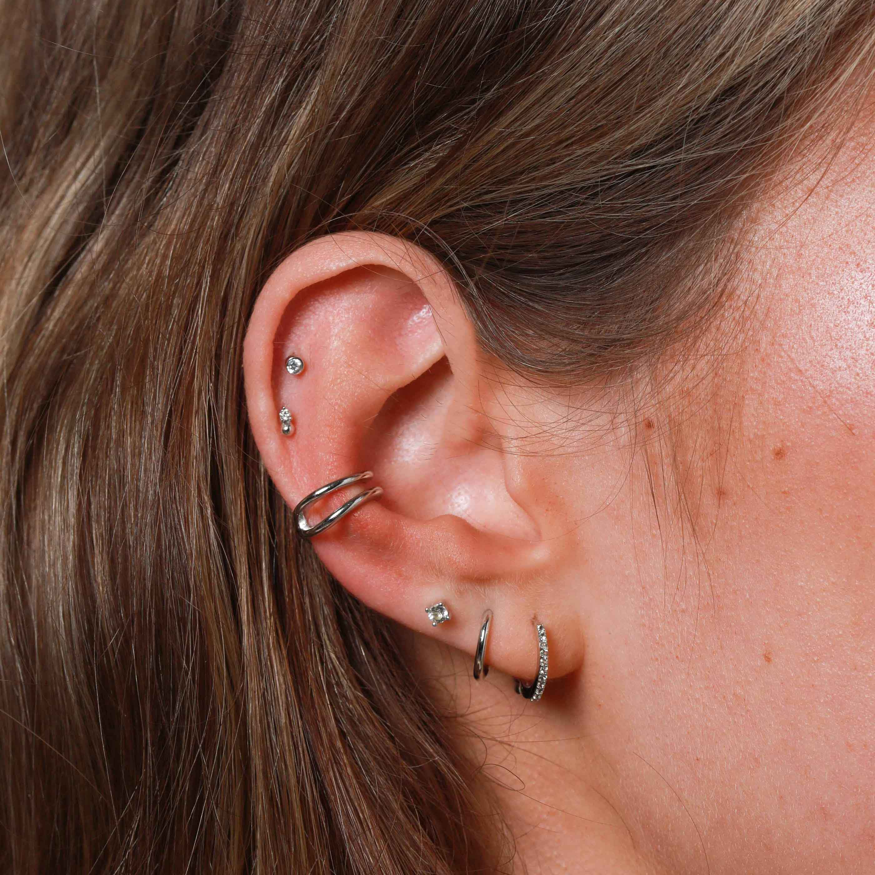 Topaz Stud Earrings in Solid White Gold - Image 4