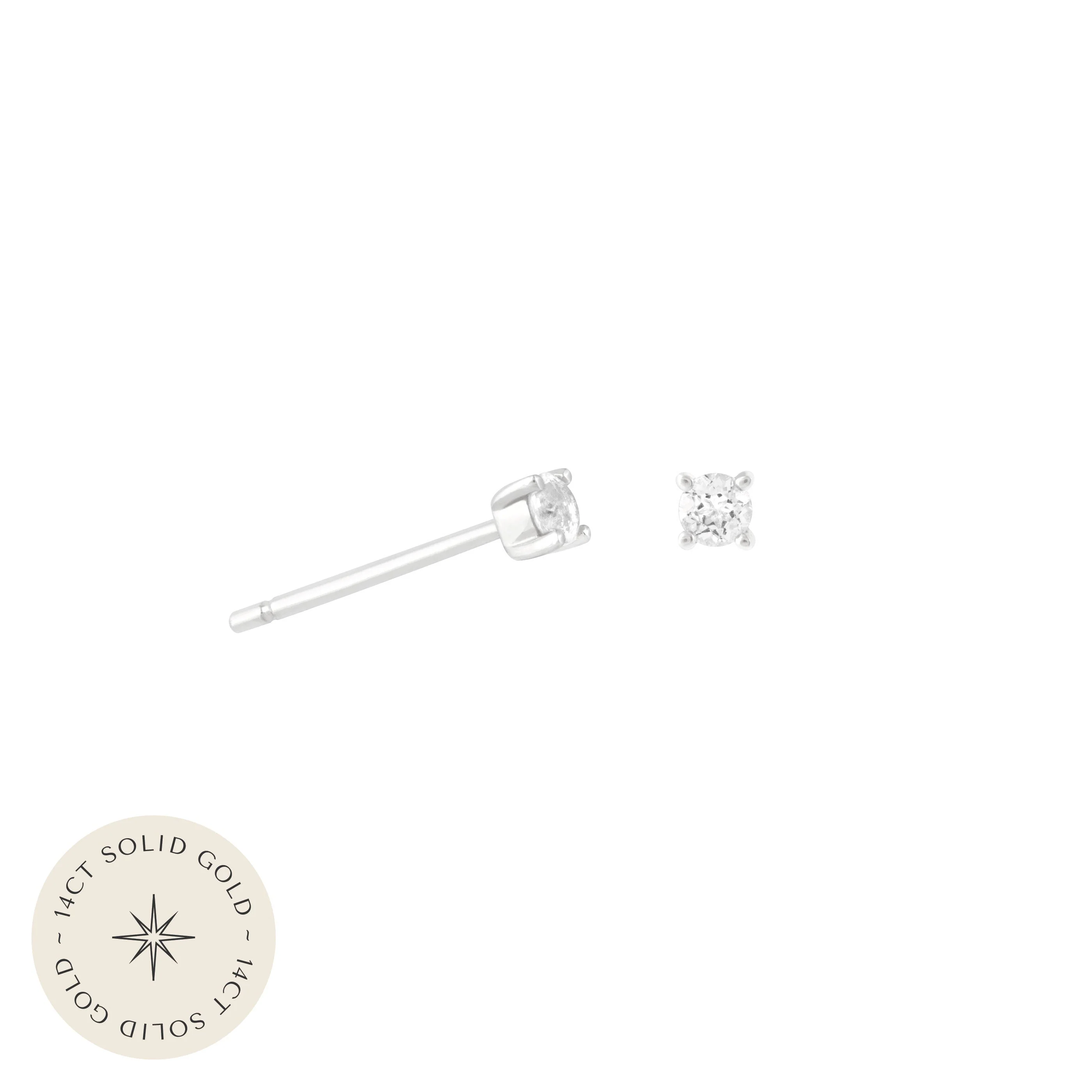 Topaz Stud Earrings in Solid White Gold - Image 5