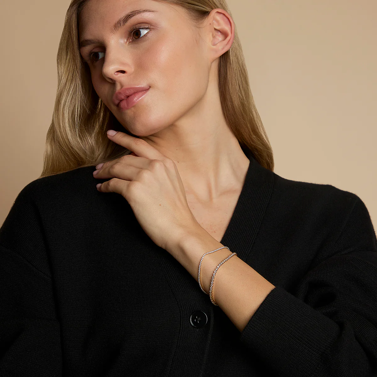 Tennis Bracelet Stacking Set in Gold - Image 3