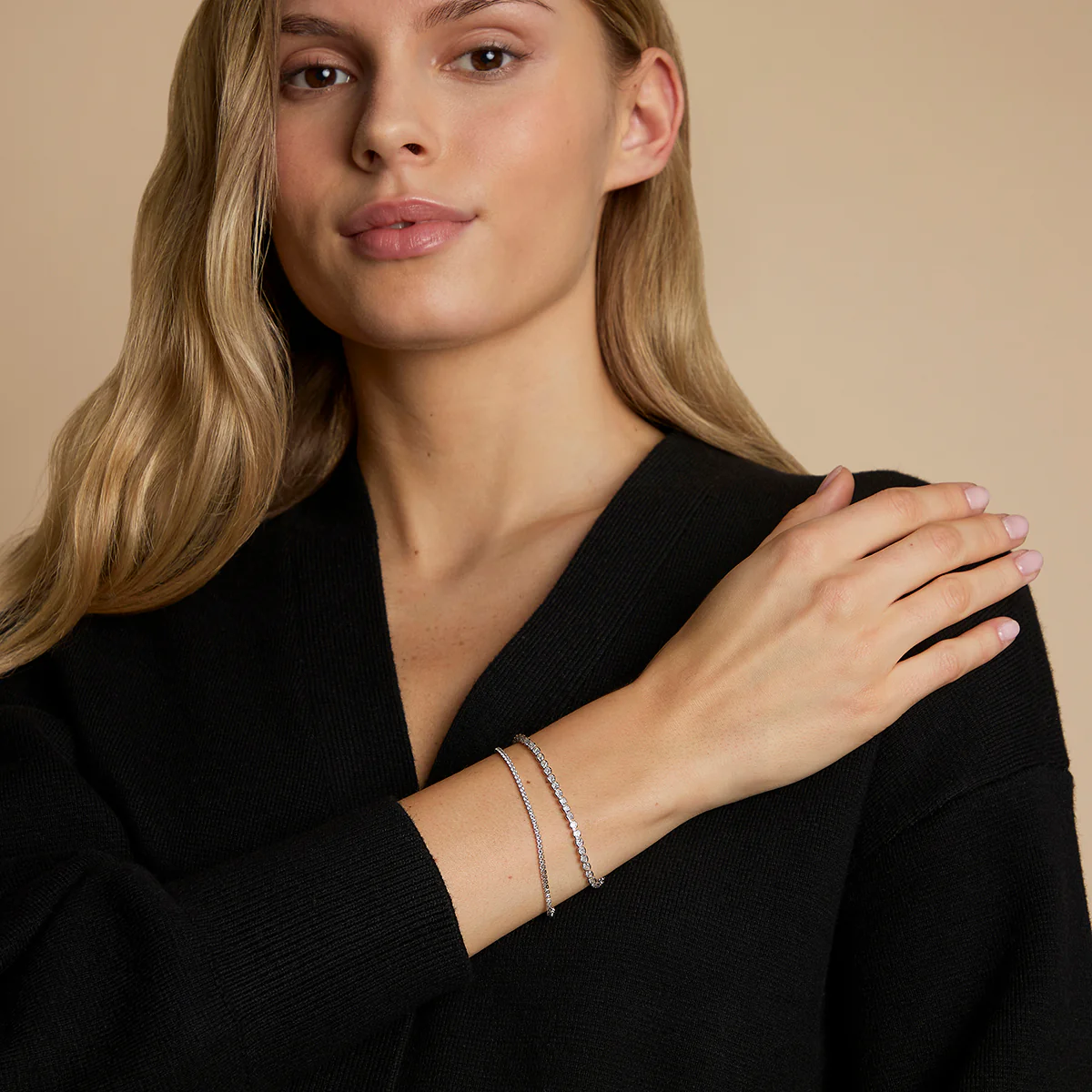 Tennis Bracelet Stacking Set in Silver - Image 3