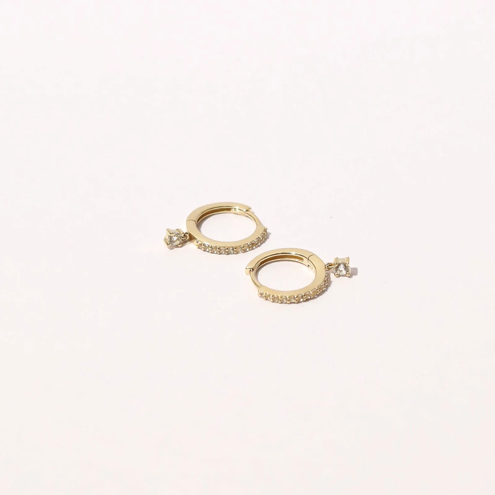 Topaz Charm Hoops in Solid Gold - Image 3