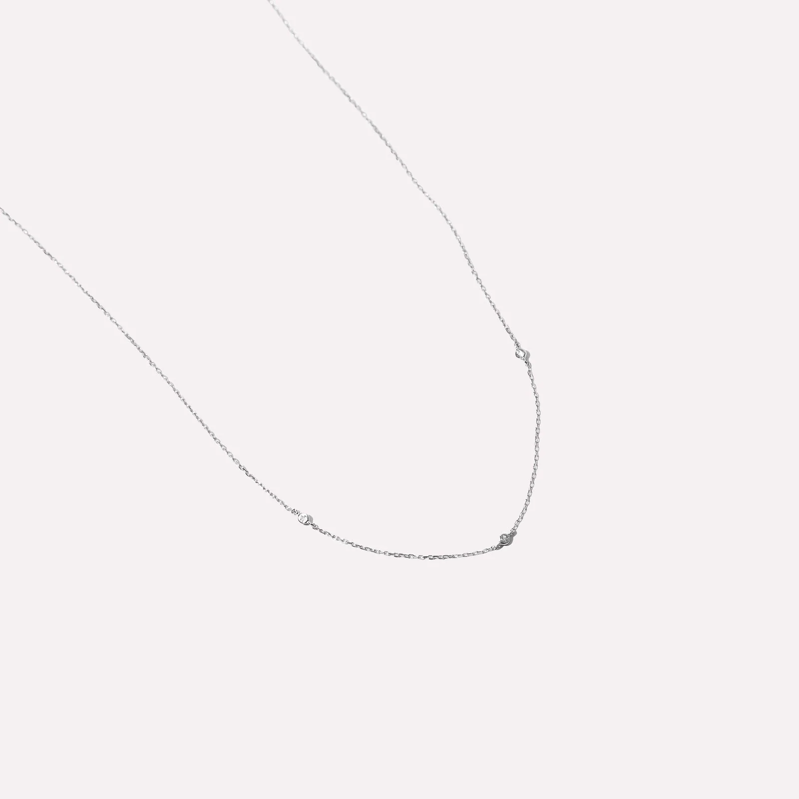 Topaz Charm Necklace in Solid White Gold - Image 3