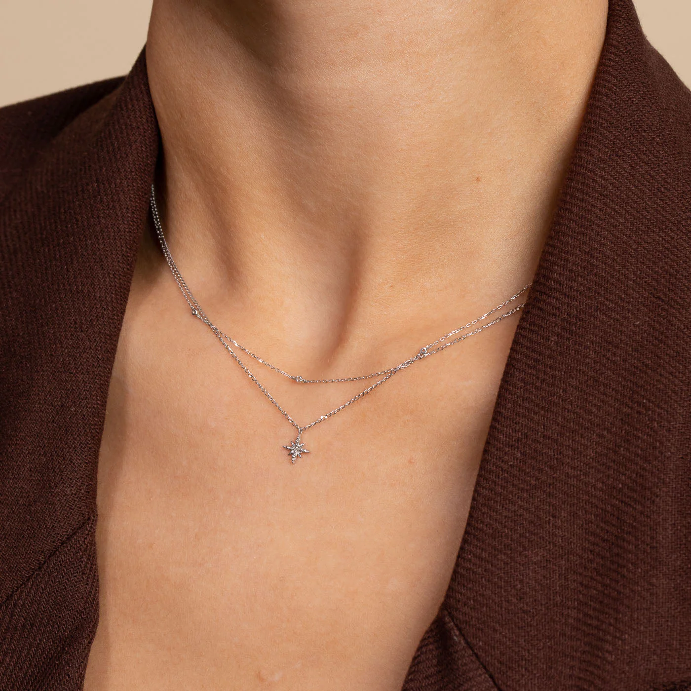 Topaz Charm Necklace in Solid White Gold - Image 4