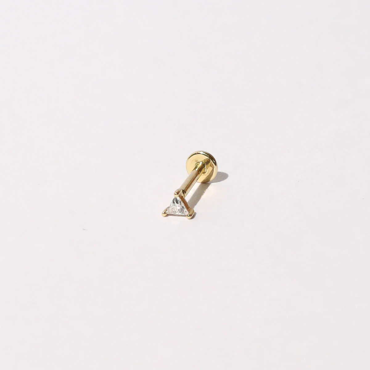 Triangle Piercing Stud in Solid Gold - Image 3