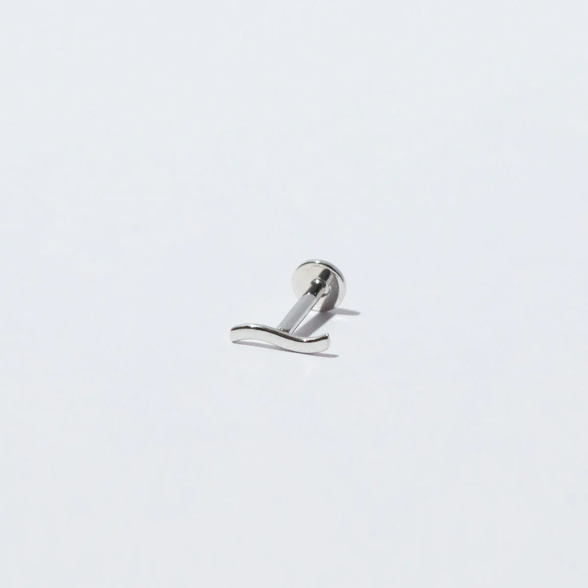 Wave Piercing Stud in Solid White Gold - Image 3