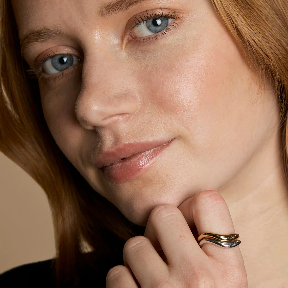 Wave Ring Stacking Set in Mixed Metal - Image 3