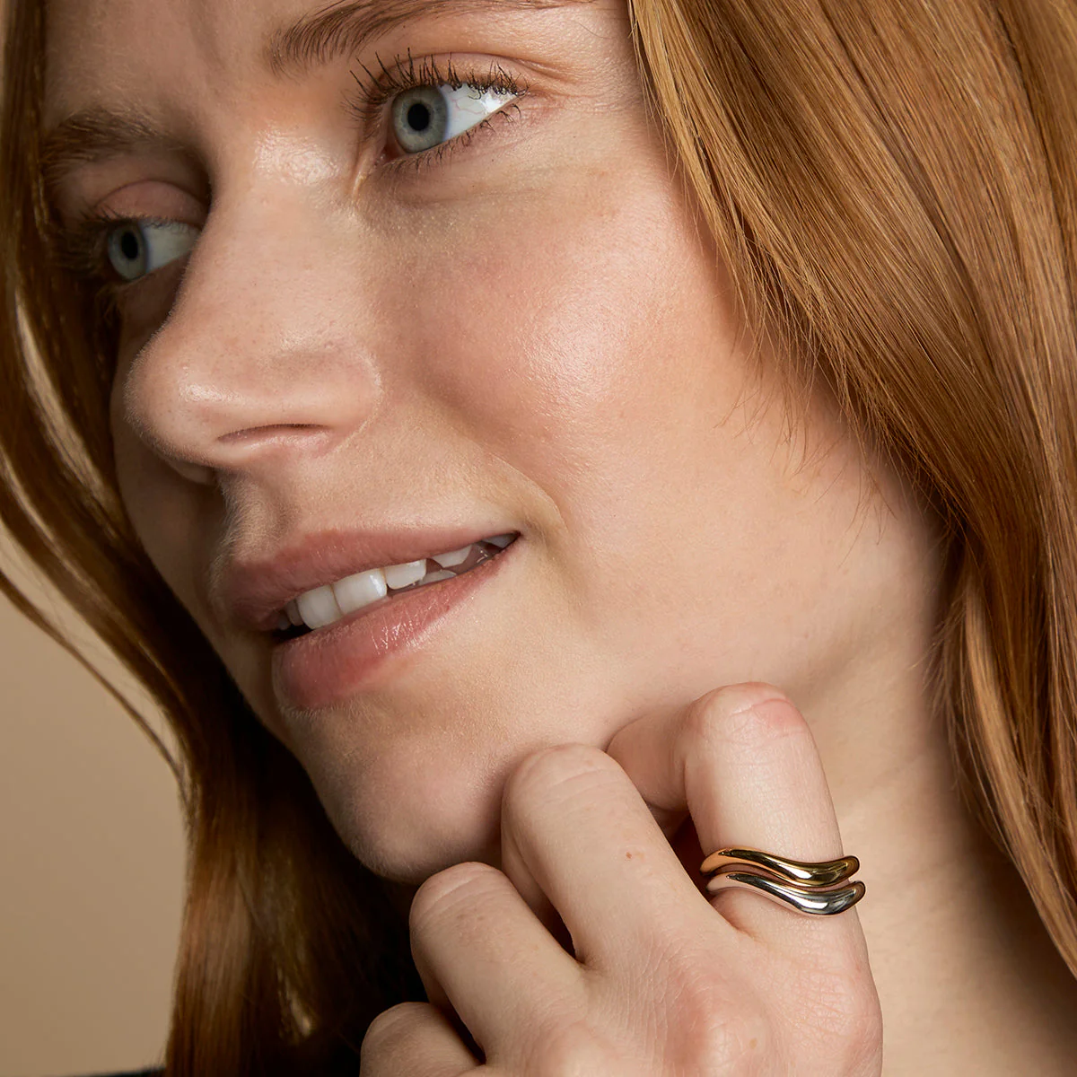 Wave Ring Stacking Set in Mixed Metal - Image 5